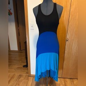 Go Couture Black and Blue High Low Dress